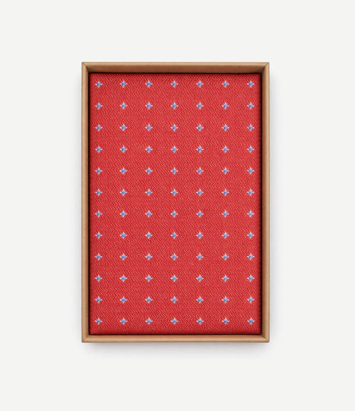 Zijde pochet blue star rood