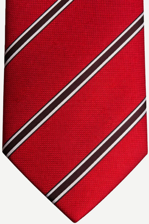 Stropdas zijde triple stripe rood