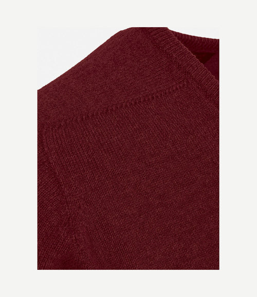 V-hals lamswol bordeaux