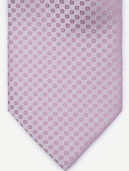 Zijde stropdas small dots roze