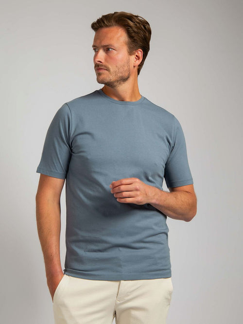 Respect t-shirt Jim blauw
