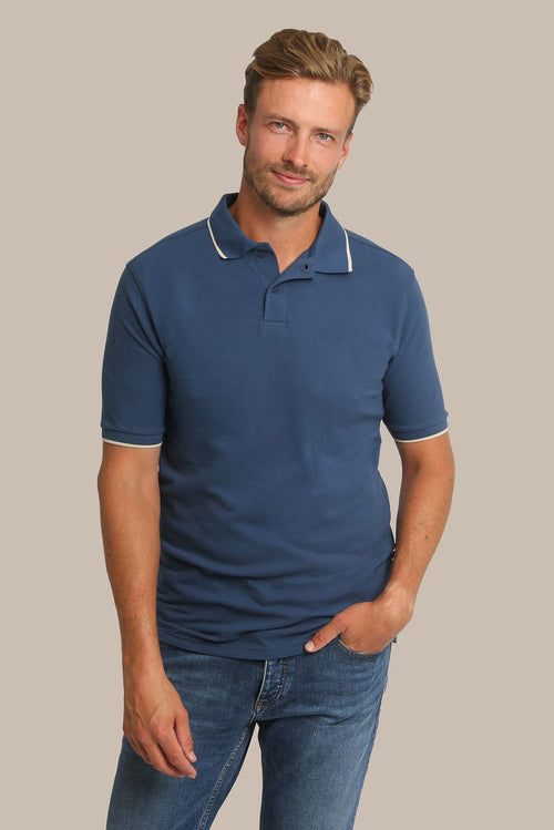 Respect polo tip ferry denim blauw