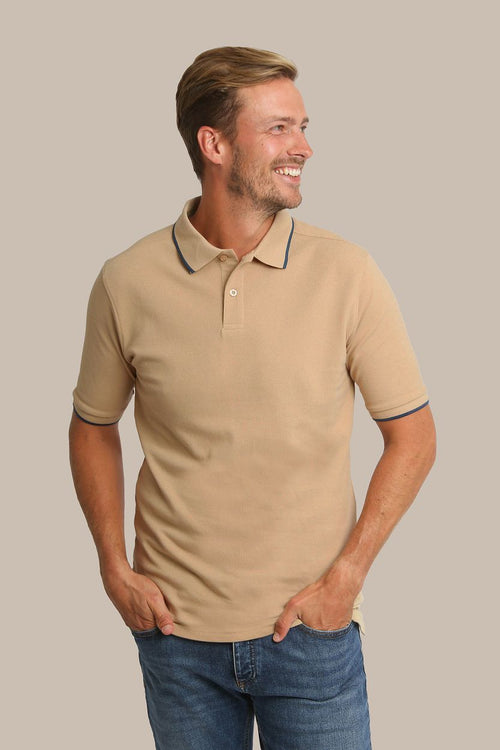 Respect polo tip ferry beige