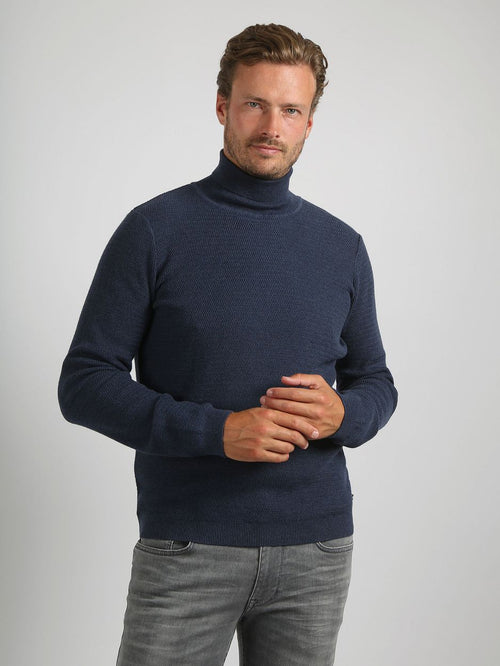 Suitable coltrui structure melange donkerblauw | Regular-fit