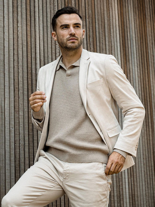 Suitable trui riva structure melange sand | Regular-fit
