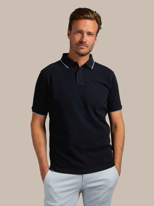 Respect polo tip ferry donkerblauw
