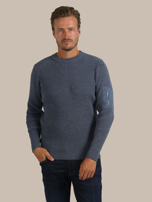 Mou trui melange blauw
