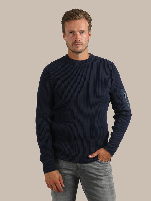 Mou trui donkerblauw