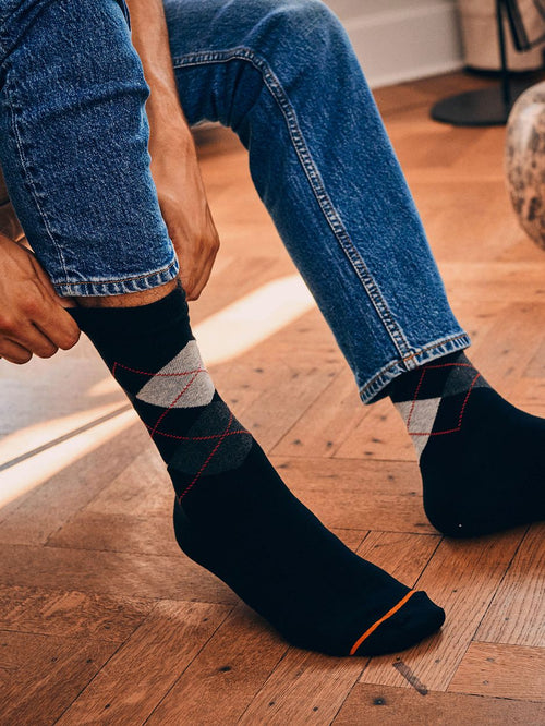 Sokken argyle zwart