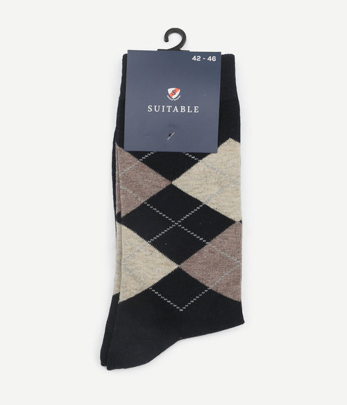 Suitable sokken argyle donkerblauw