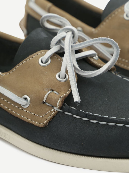 Sebago bootschoenen docksides portland donkerblauw beige
