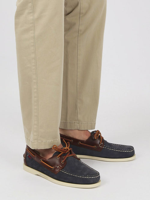 Sebago bootschoenen docksides portland donkerblauw bruin