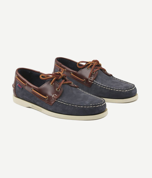 Sebago bootschoenen docksides portland donkerblauw bruin