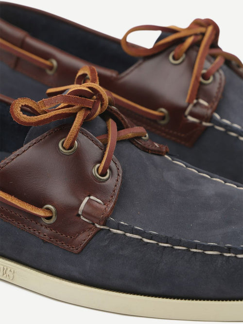Sebago bootschoenen docksides portland donkerblauw bruin