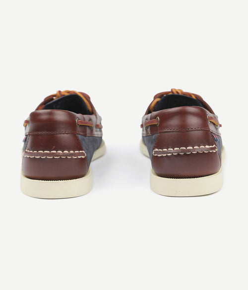 Sebago bootschoenen docksides portland donkerblauw bruin