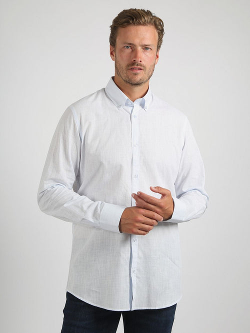 Overhemd cotton slub lichtblauw