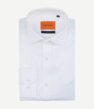 Suitable satin overhemd wit | Slim-fit