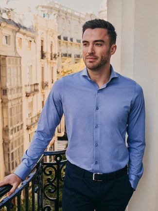 Sorona overhemd mid blauw