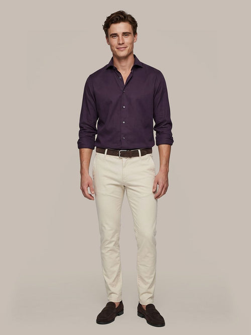 Sorona overhemd aubergine