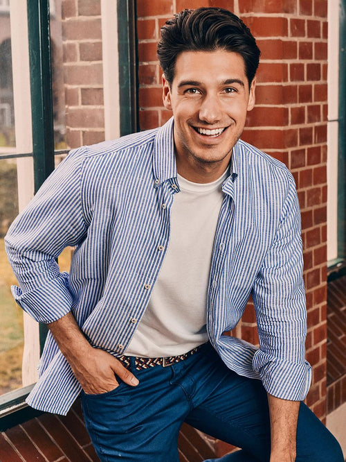 Overhemd big stripe blauw