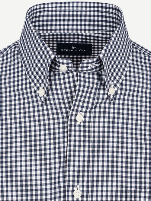 Overhemd vichy ruit donkerblauw