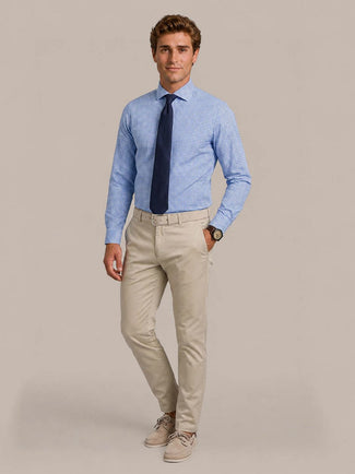 Oxford overhemd ruit blauw