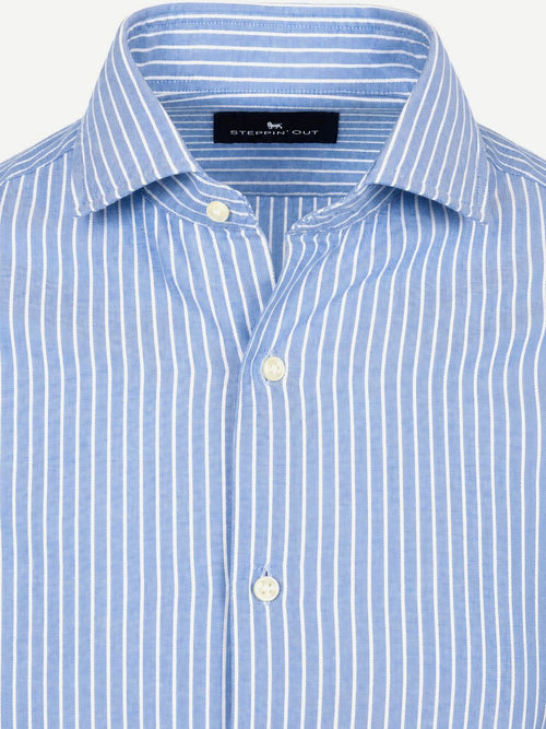 Oxford overhemd stripe blauw