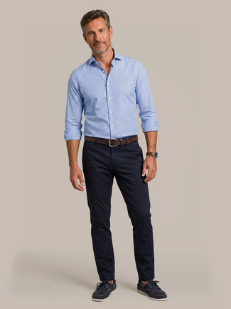 Oxford overhemd stripe blauw
