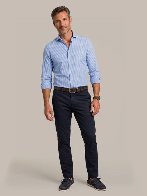 Oxford overhemd stripe blauw