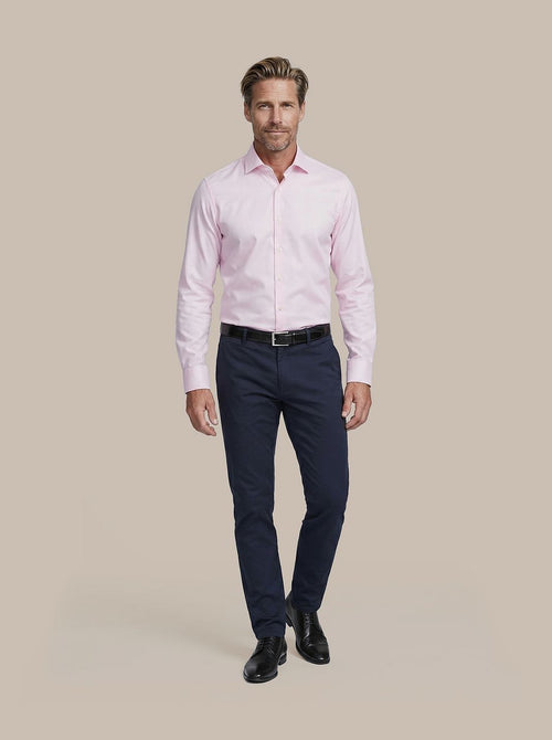Overhemd extra lange mouwen twill roze