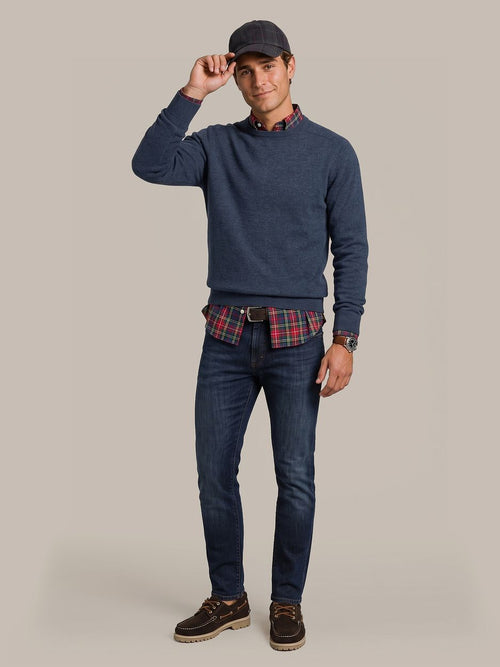 Trui lamswol mid blauw