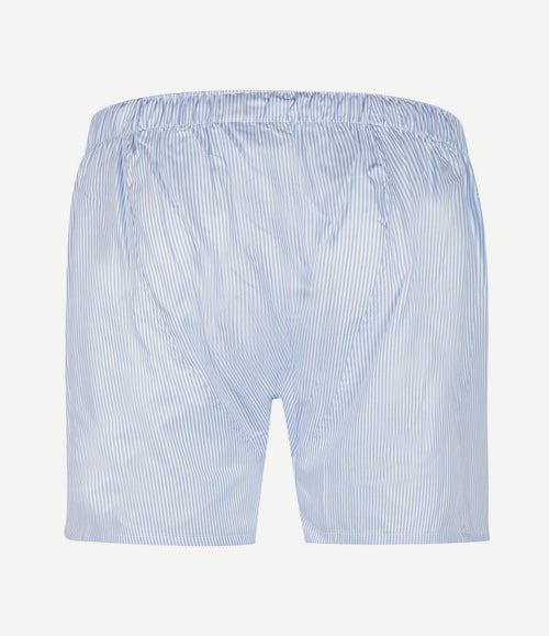 Boxershort poplin streep lichtblauw