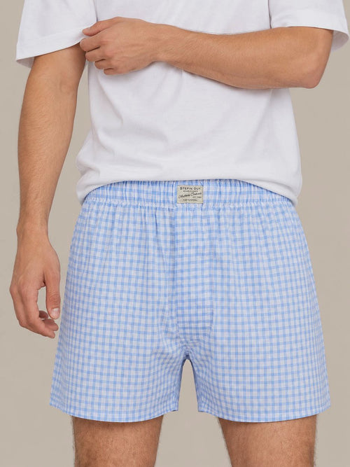 Boxershort Oxford lichtblauw