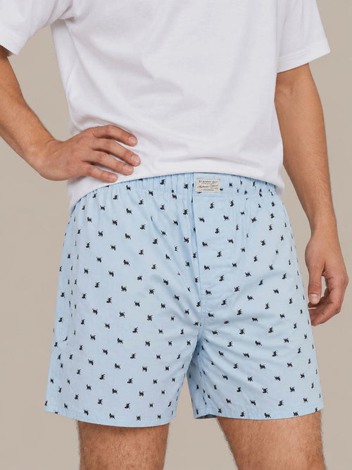 Boxershort print leeuw lichtblauw