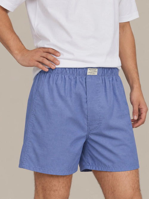 Boxershort Oxford blauw