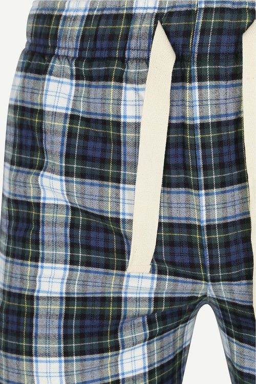 Loungebroek ruit blauw en groen