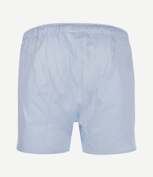 Boxershort poplin gestreept lichtblauw