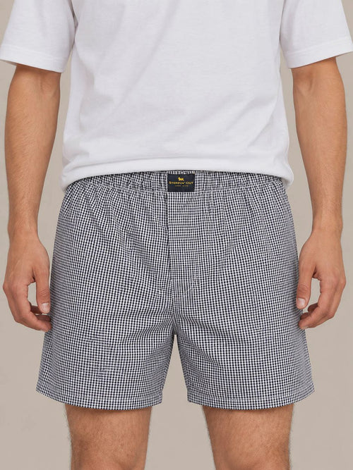 Boxershort ruit donkerblauw