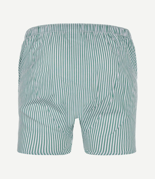 Boxershort streep poplin groen