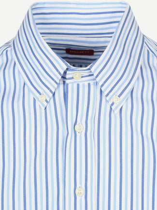 Extra lange mouwen overhemd streep blauw