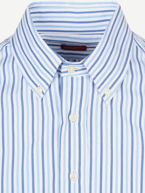 Extra lange mouwen overhemd streep blauw