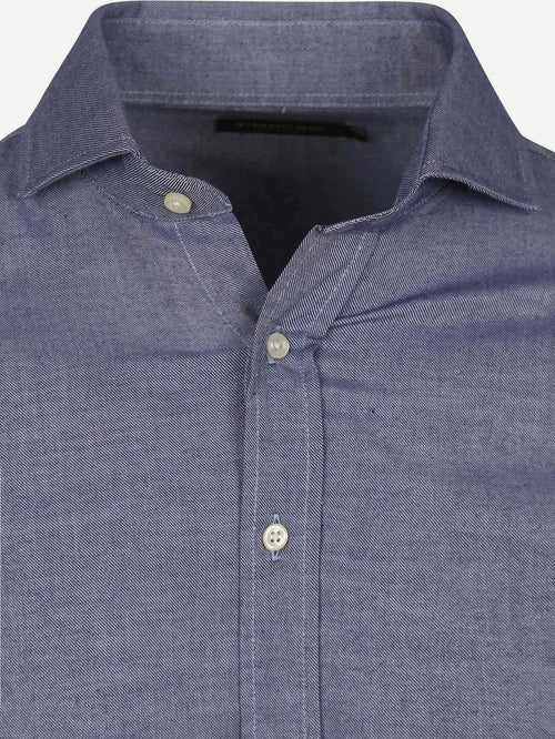 Overhemd twill blauw