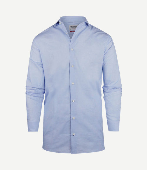 Overhemd extra lange mouw ruit blauw