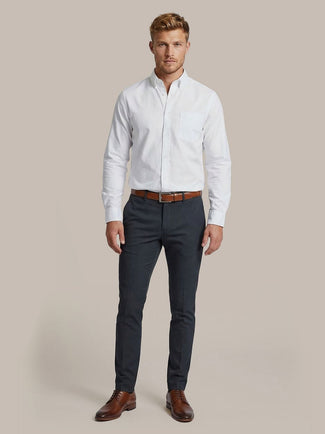 Extra long sleeves overhemd twill wit
