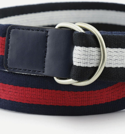 Tape riem donkerblauw rood