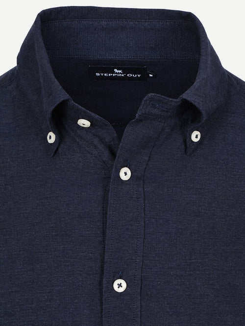 Overhemd twill donkerblauw
