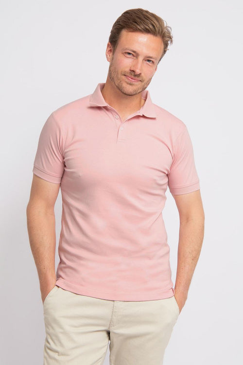 Liquid poloshirt lichtroze