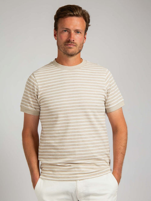 T-shirt isaac stripe piqué pebble