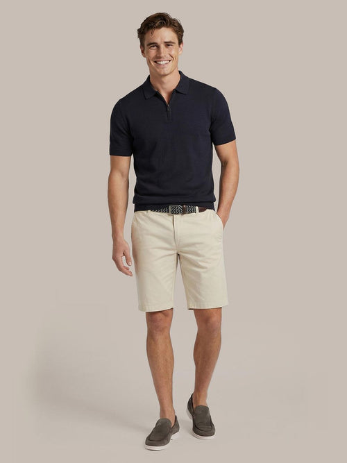 Knitted halve rits polo dan donkerblauw