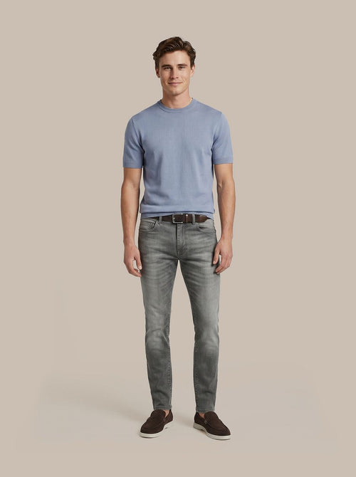 Knitted t-shirt wake steel blue